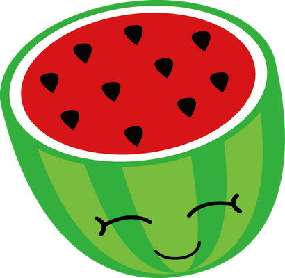 pastèque - fruit - alimentation - smiley émoticône émoji cartoon clipart illustration - artémotic