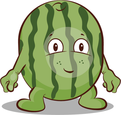 pastèque - fruit - alimentation - smiley émoticône émoji cartoon clipart illustration - artémotic