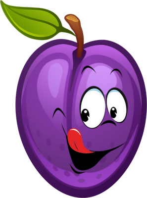 prune - fruit - alimentation - smiley émoticône émoji cartoon clipart illustration - artémotic