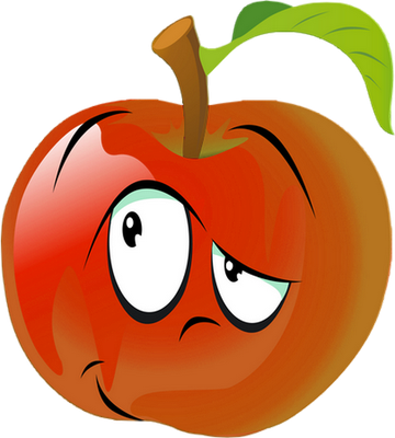 pomme - fruit - alimentation - smiley émoticône émoji cartoon clipart illustration - artémotic