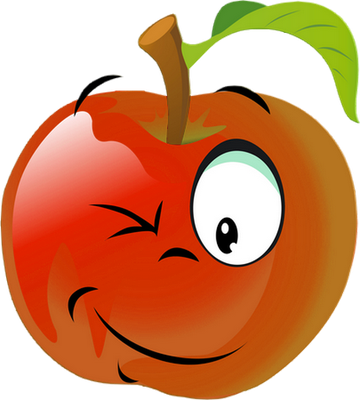 pomme - fruit - alimentation - smiley émoticône émoji cartoon clipart illustration - artémotic