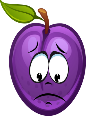 prune - fruit - alimentation - smiley émoticône émoji cartoon clipart illustration - artémotic