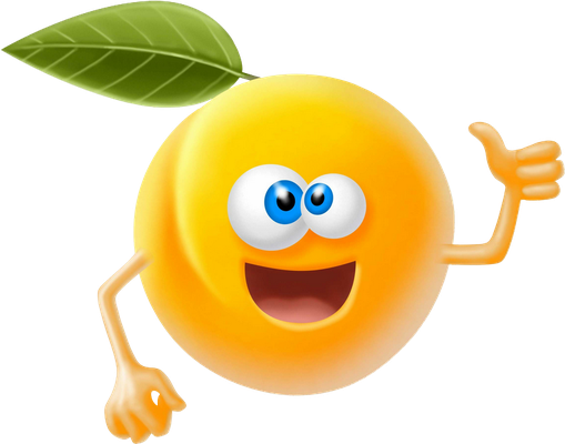 abricot - fruit - alimentation - smiley émoticône émoji cartoon clipart illustration - artémotic