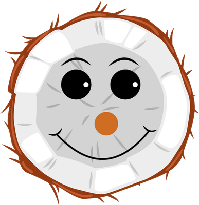 noix de coco - fruit - alimentation - smiley émoticône émoji cartoon clipart illustration - artémotic