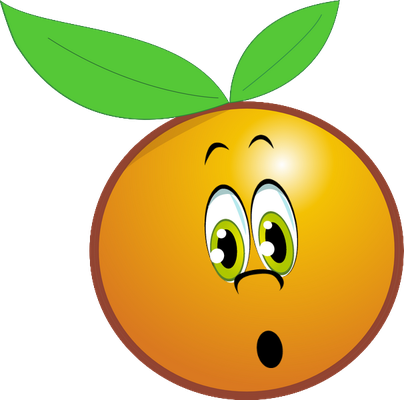 orange - fruit - alimentation - smiley émoticône émoji cartoon clipart illustration - artémotic