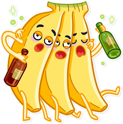 banane - fruit - alimentation - smiley émoticône émoji cartoon clipart illustration - artémotic