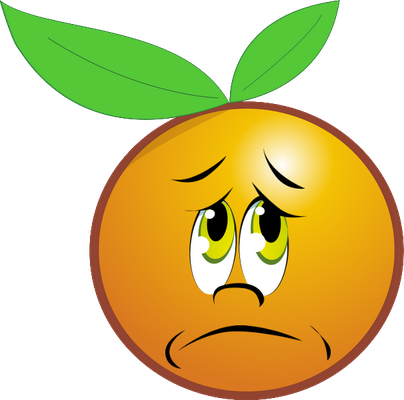 orange - fruit - alimentation - smiley émoticône émoji cartoon clipart illustration - artémotic