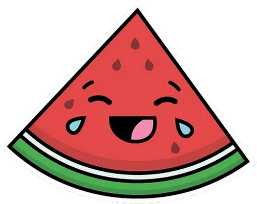 pastèque - fruit - alimentation - smiley émoticône émoji cartoon clipart illustration - artémotic