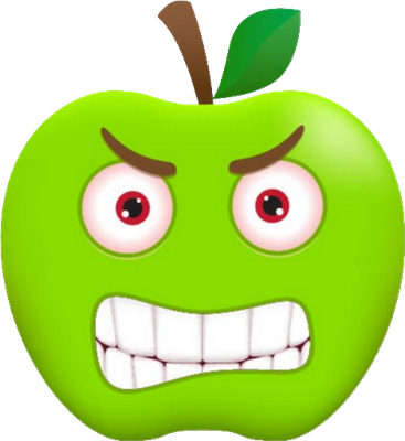 pomme - fruit - alimentation - smiley émoticône émoji cartoon clipart illustration - artémotic