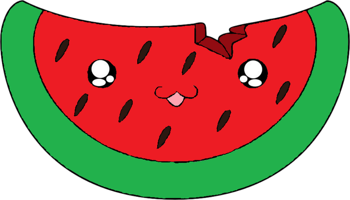 pastèque - fruit - alimentation - smiley émoticône émoji cartoon clipart illustration - artémotic