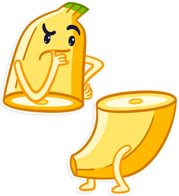 banane - fruit - alimentation - smiley émoticône émoji cartoon clipart illustration - artémotic