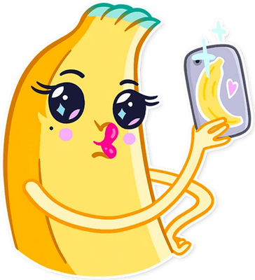banane - fruit - alimentation - smiley émoticône émoji cartoon clipart illustration - artémotic