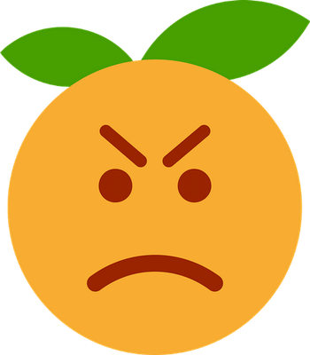 orange - fruit - alimentation - smiley émoticône émoji cartoon clipart illustration - artémotic