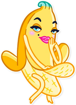 banane - fruit - alimentation - smiley émoticône émoji cartoon clipart illustration - artémotic