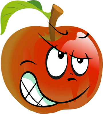 pomme - fruit - alimentation - smiley émoticône émoji cartoon clipart illustration - artémotic