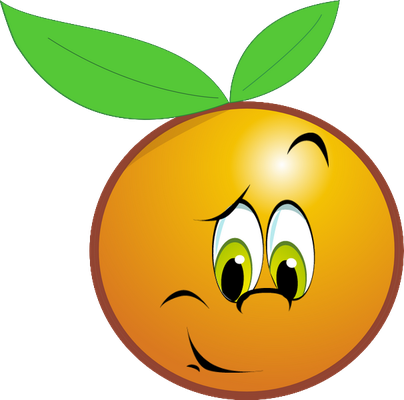 orange - fruit - alimentation - smiley émoticône émoji cartoon clipart illustration - artémotic