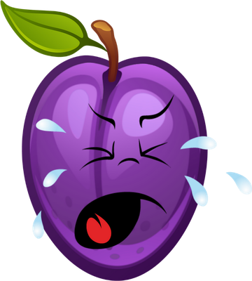 prune - fruit - alimentation - smiley émoticône émoji cartoon clipart illustration - artémotic