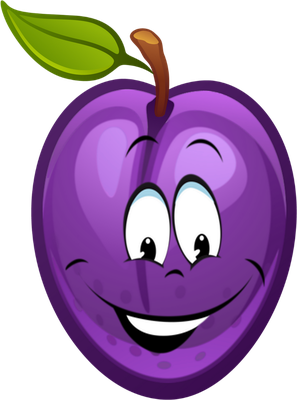 prune - fruit - alimentation - smiley émoticône émoji cartoon clipart illustration - artémotic