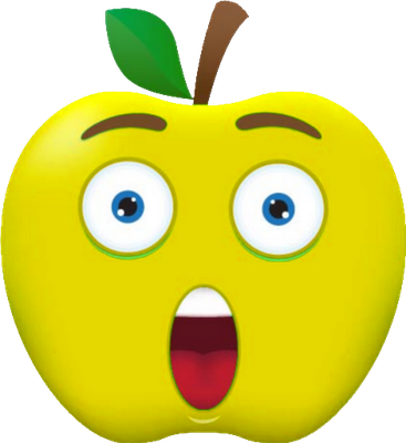 pomme - fruit - alimentation - smiley émoticône émoji cartoon clipart illustration - artémotic