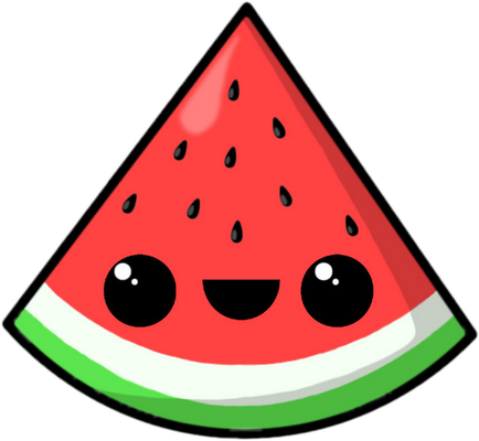 pastèque - fruit - alimentation - smiley émoticône émoji cartoon clipart illustration - artémotic