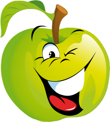 pomme - fruit - alimentation - smiley émoticône émoji cartoon clipart illustration - artémotic