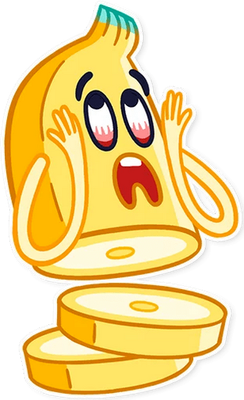 banane - fruit - alimentation - smiley émoticône émoji cartoon clipart illustration - artémotic