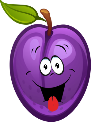 prune - fruit - alimentation - smiley émoticône émoji cartoon clipart illustration - artémotic