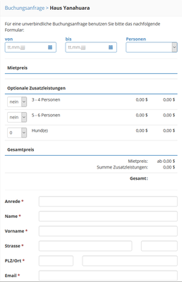 Buchungsformular