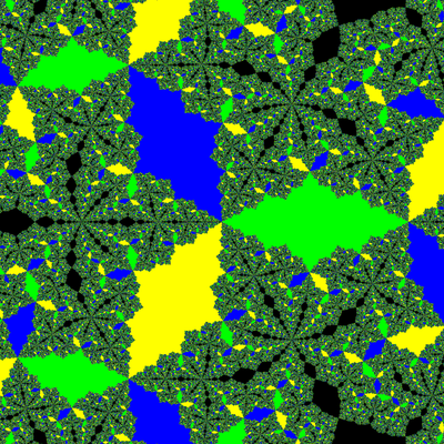 Basins of Attraction z^3-1=0, Schröder-Verfahren, a=1.8