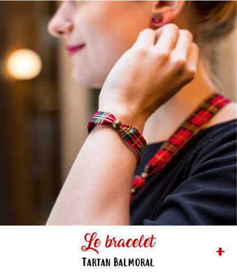 Bracelet tartan rouge et or