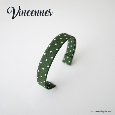 Bracelet vert à pois blancs