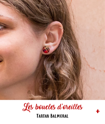 Boucles d'oreille rouge et or