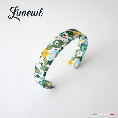 Bracelet fleuri vert et jaune