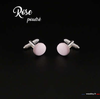 Boutons de manchette rose poudrée