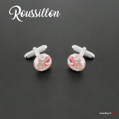 Boutons de manchette corail fleurs