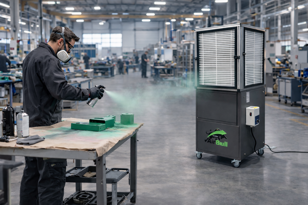 AirMex WallMex-Absaugwand – Farbnebelfilterung in der Metallverarbeitung