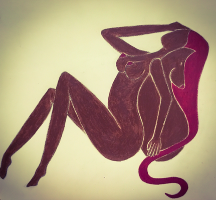 Femme de Mai. néopastel sur papier ©Saëlle Knupfer