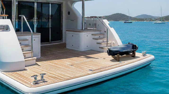 Seabob cradle on deck of superyacht