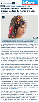 Article du journal Le Parisien - 13 avril 2015