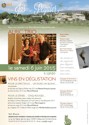 Création des affichettes des soirées organisées par Hélène de Vilmorin, le Jas de Péguier