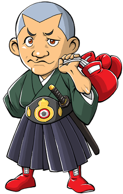 パチンコ「幕末伝(仮)」キャラクターデザイン用コンペ作品１。サムライと有名人のコラボキャラクター。