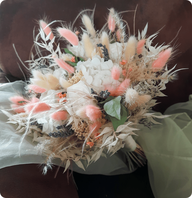Ros Arum_mariage fleurs séchées_tons pastels_champêtre_bouquet de mariée_fleuriste mariage_rumilly