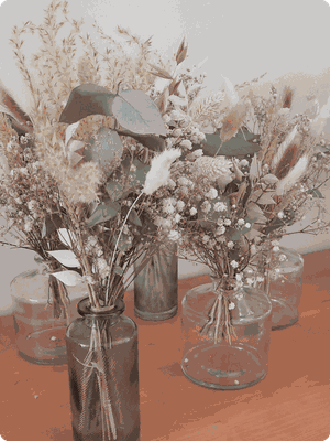 Ros Arum_mariage fleurs sechées tons blancs_bouquets tables invités_fleuriste mariage rumilly