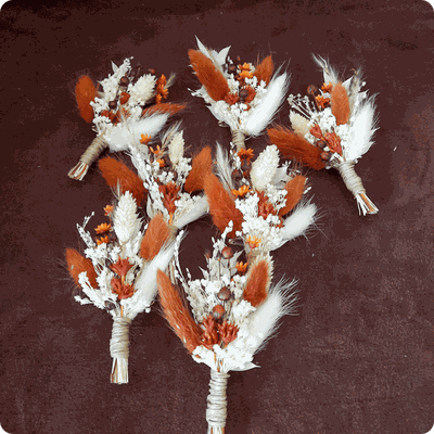 Ros Arum_mariage fleurs séchées ton automnal_boutonnières_fleuriste mariage rumilly