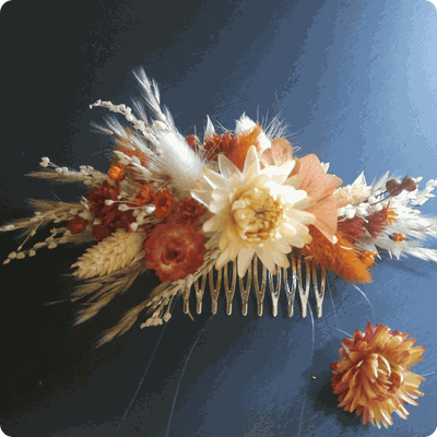 Ros Arum_mariage terra cotta_peigne fleuri_détails_fleuriste mariage rumilly