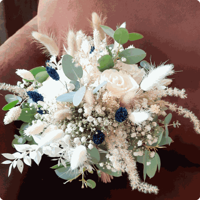 Ros Arum_mariage fleurs sechées tons blancs_bouquet de mariée_fleuriste mariage rumilly