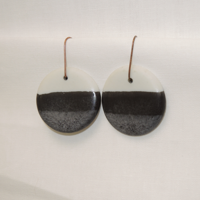 Céline Gerstch Poterie - Boucles d'oreilles Porcelaine noires