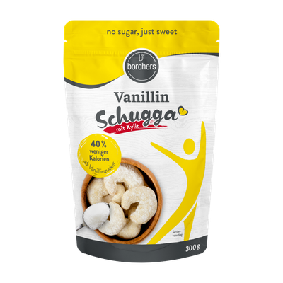 Packshot borchers Vanillin Schugga red Birkenzucker, 300 g