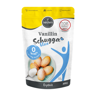 Packshot borchers Vanillin Schugga blue Erythrit, 350 g