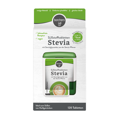 borchers Süßstofftabletten Stevia, 120 Stück im Spender 
